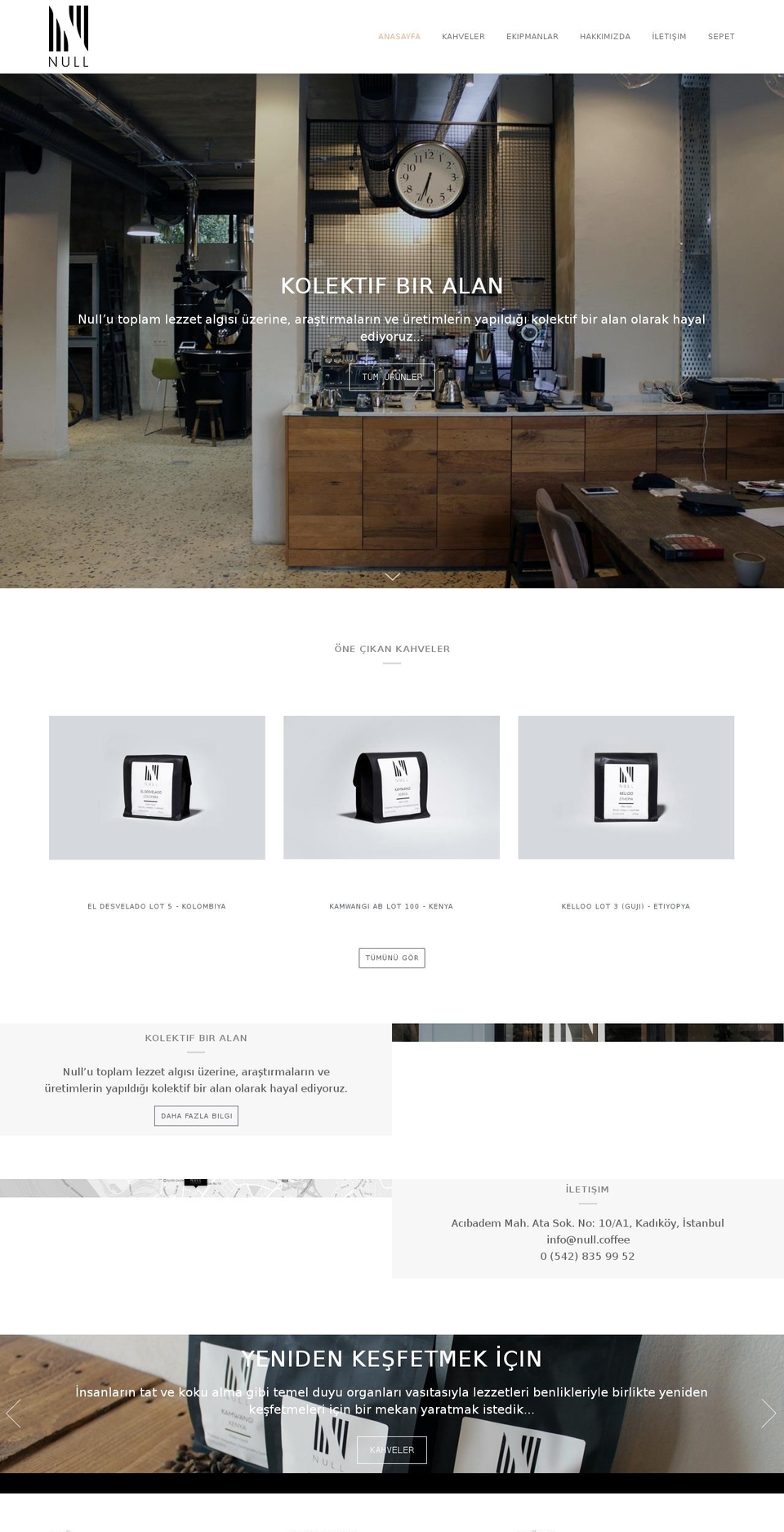 null.coffee shopify website screenshot