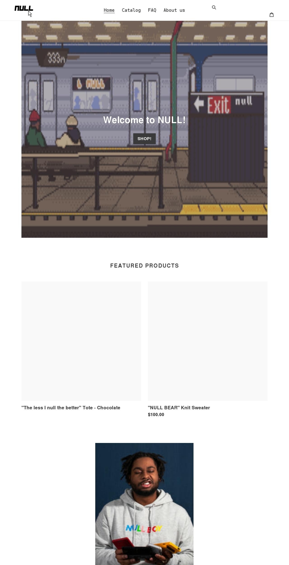 nullnyc.com shopify website screenshot