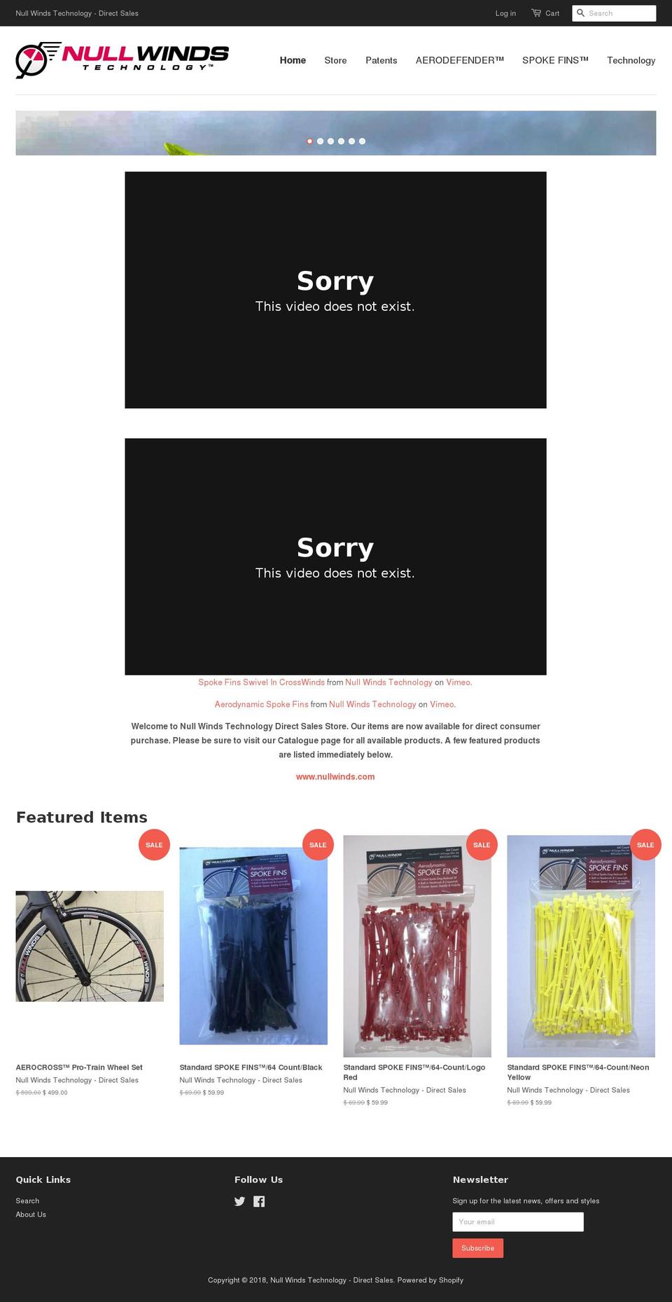 nullwindstech.com — Shopify storefront screenshot