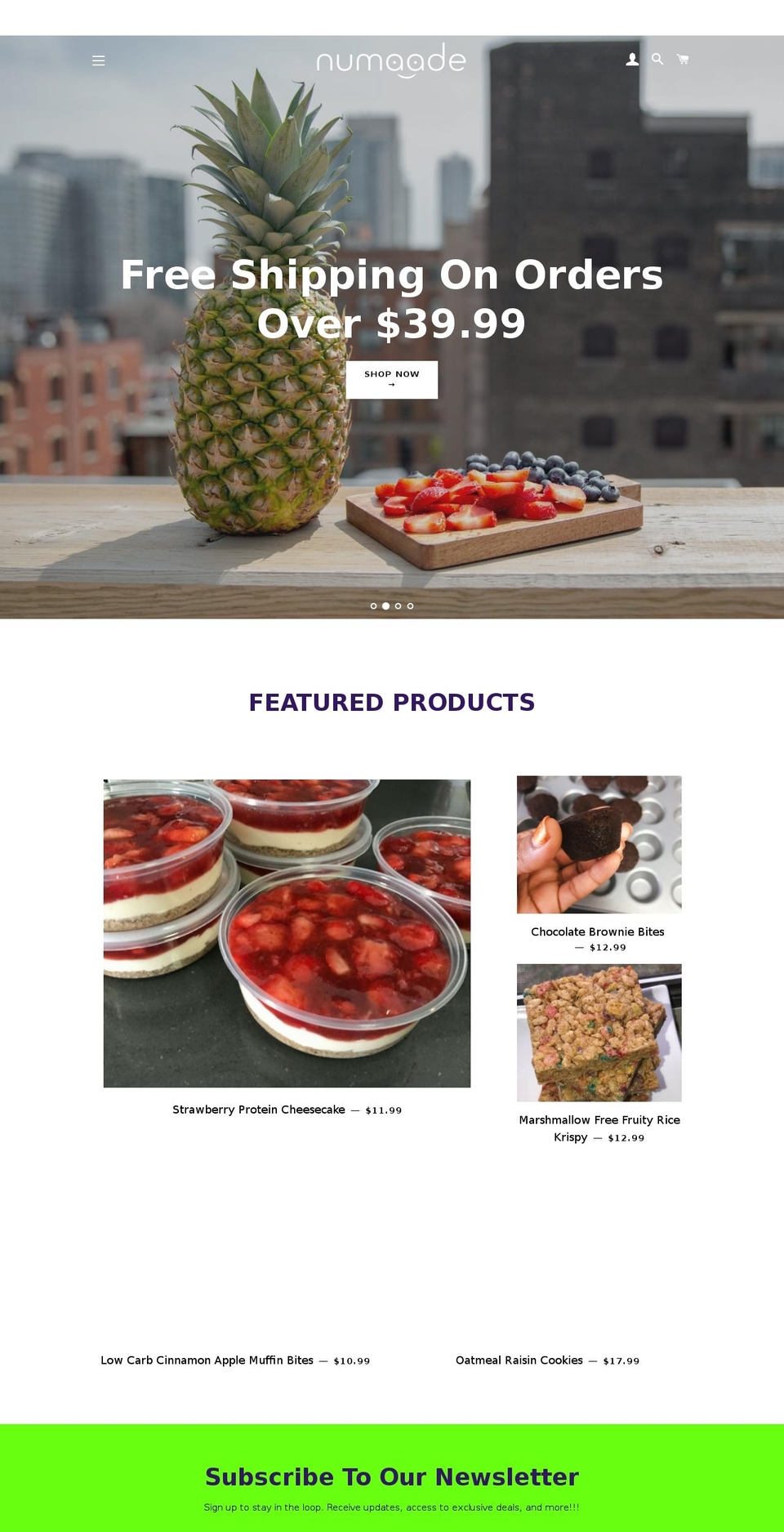 numaade.com — Shopify storefront screenshot