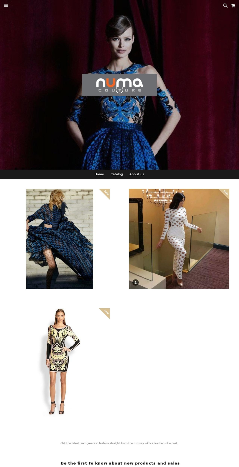 numacouture.com shopify website screenshot