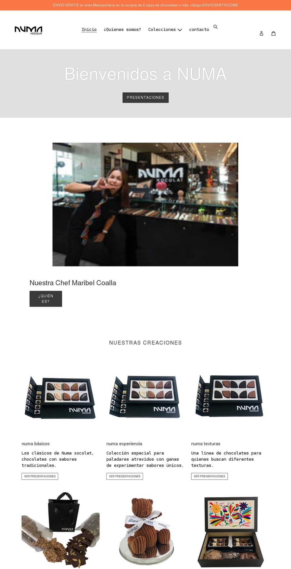 numaxocolat.com shopify website screenshot