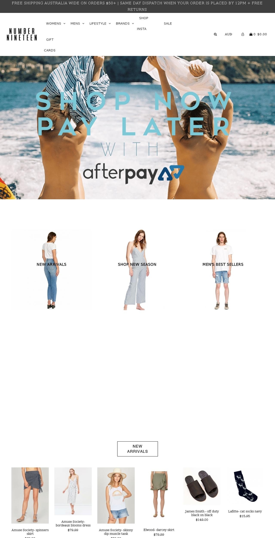 number-nineteen.com — Shopify storefront screenshot
