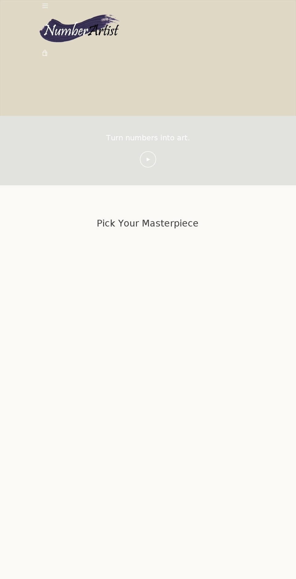 numberartist.com — Shopify storefront screenshot