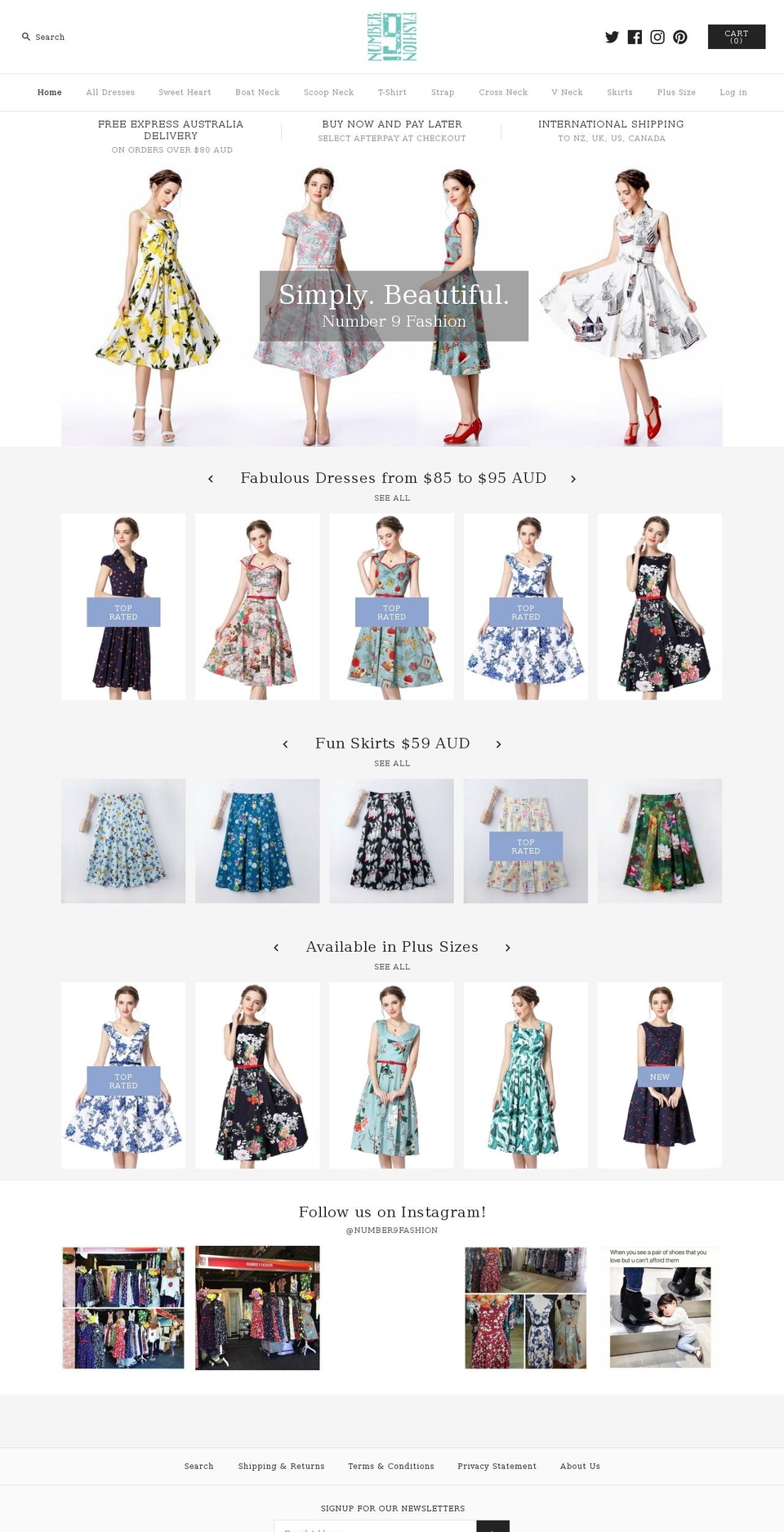 numberninefashion.com shopify website screenshot