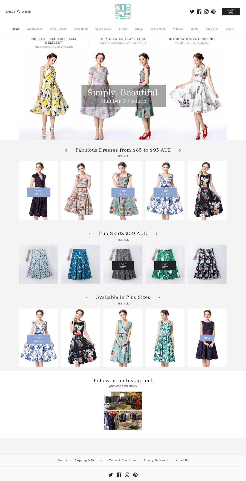 numberninefashion.net shopify website screenshot