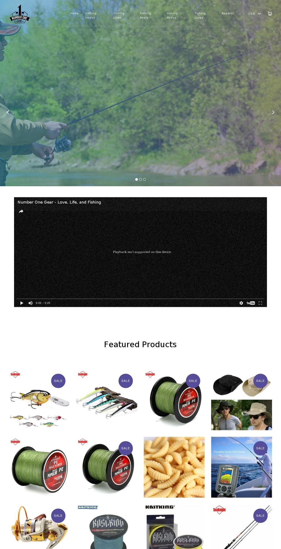 numberonegear.com shopify website screenshot