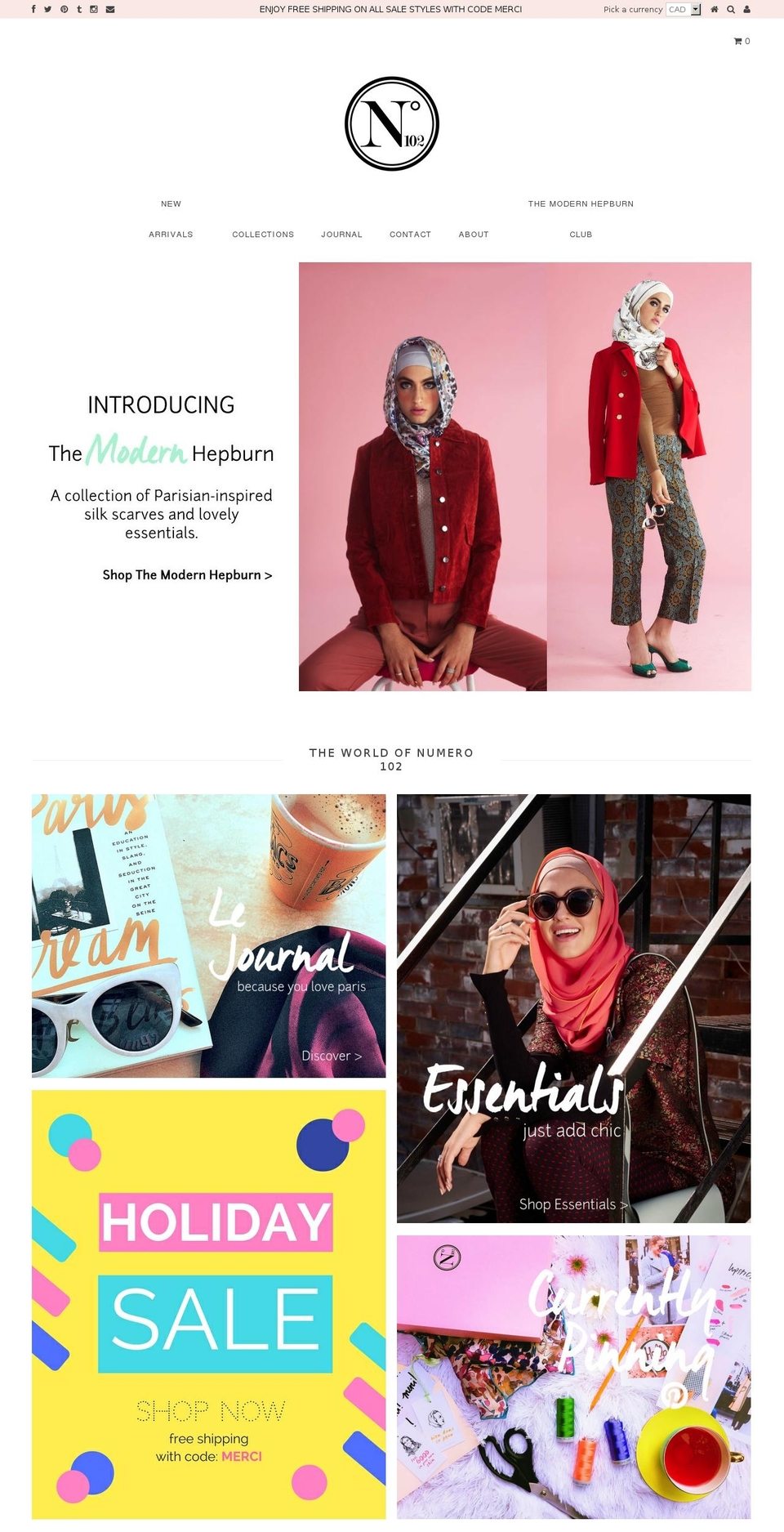 numero102.com shopify website screenshot