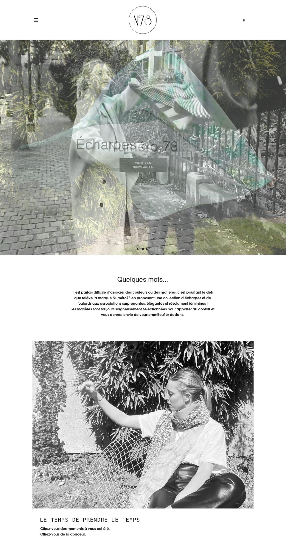 numero78.com shopify website screenshot