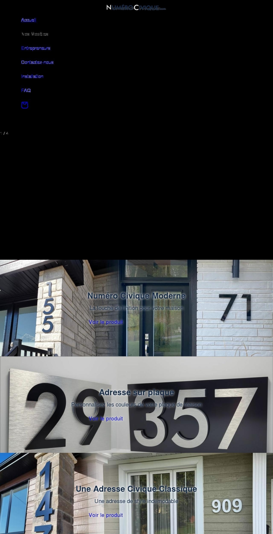 numerocivique.com shopify website screenshot