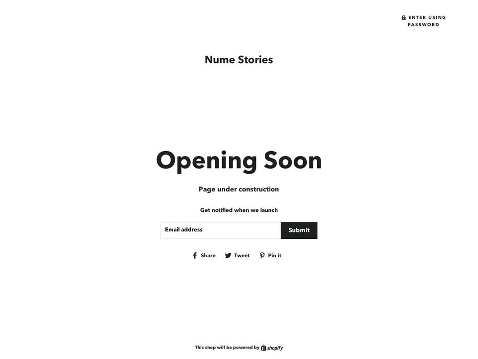numestories.com — Shopify storefront screenshot