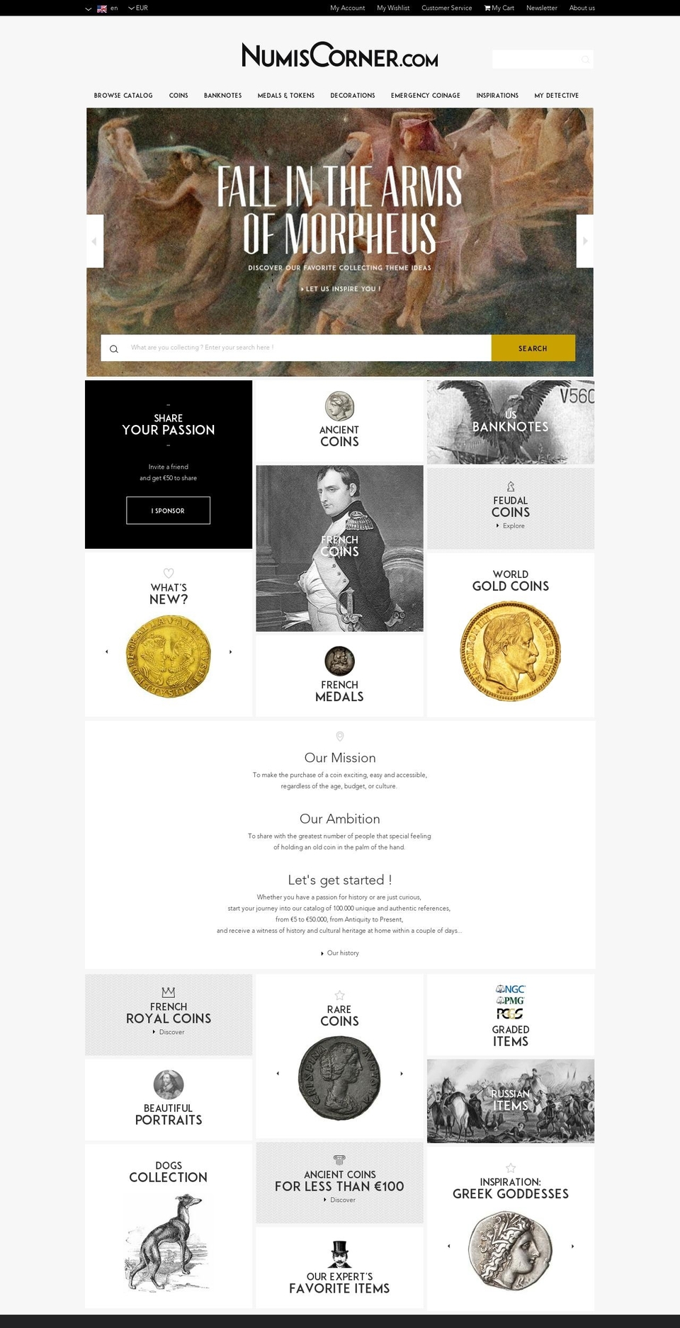 numiscorner.com shopify website screenshot