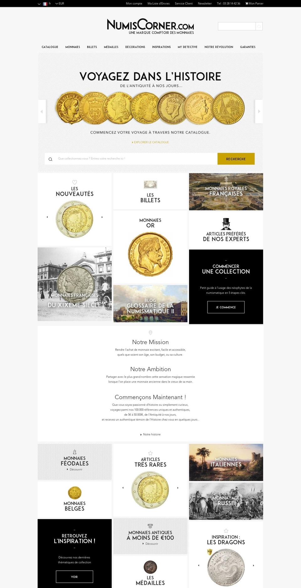 numiscorner.fr shopify website screenshot