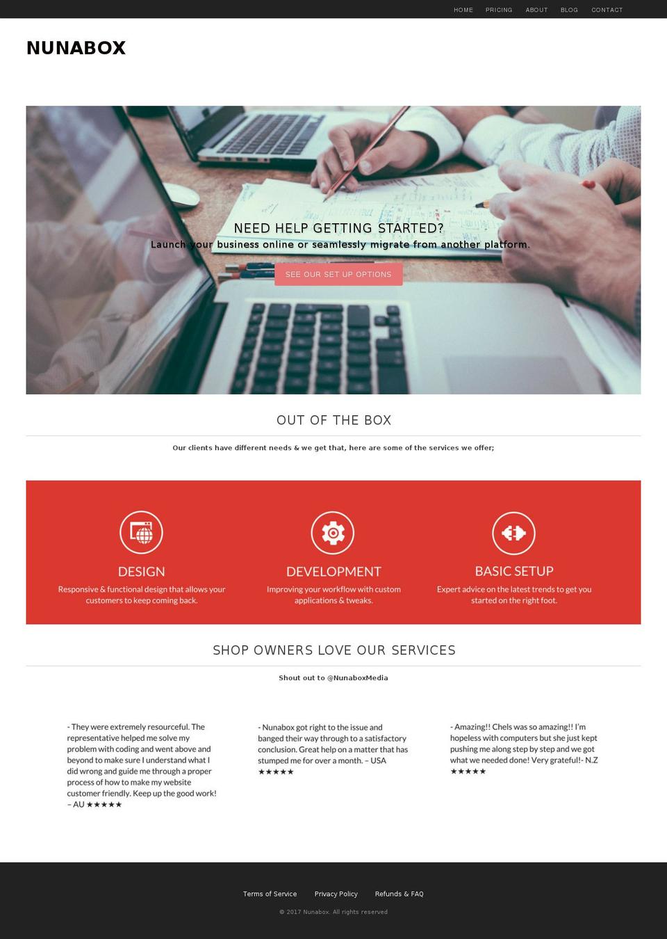 nunabox.com shopify website screenshot