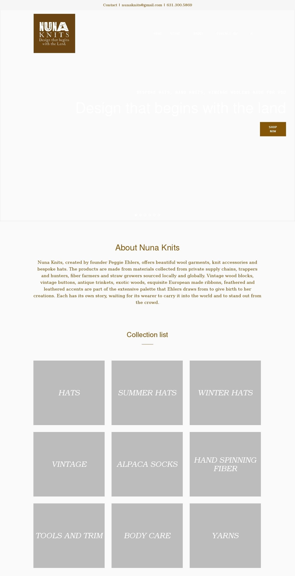 nunaknits.com shopify website screenshot