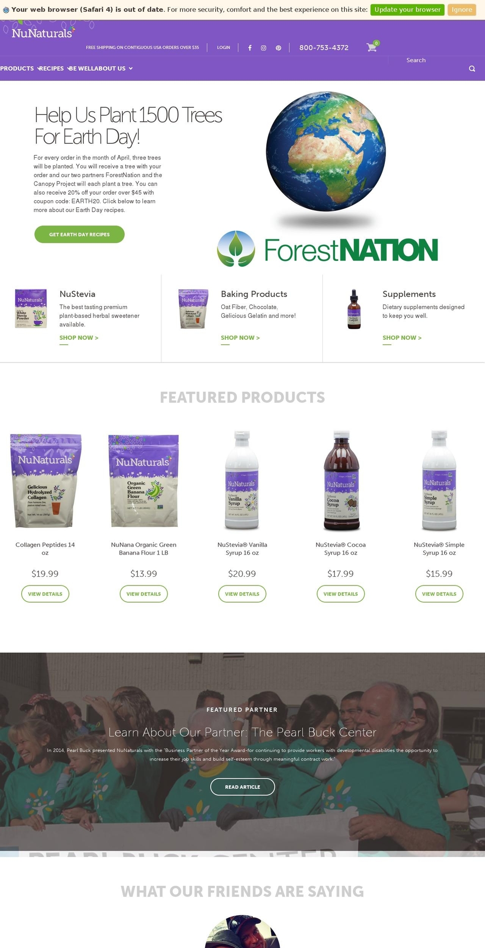 nunaturals.net shopify website screenshot