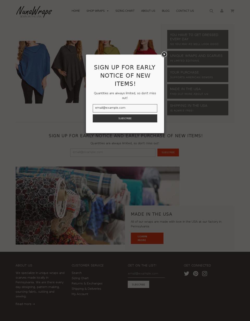 nunawrap.com shopify website screenshot