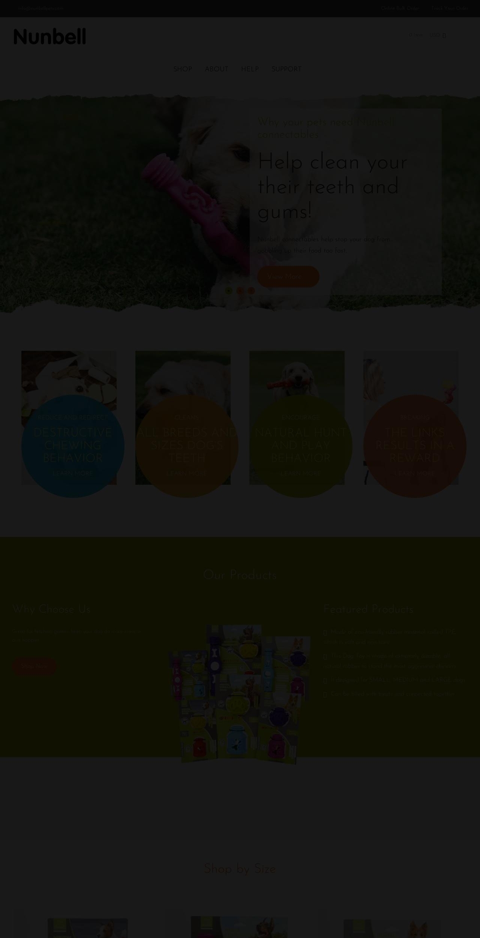 nunbellpets.com shopify website screenshot