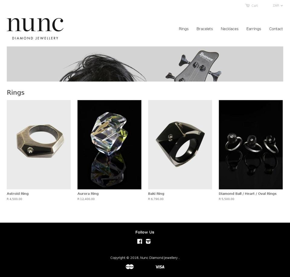 nunc.co.za shopify website screenshot