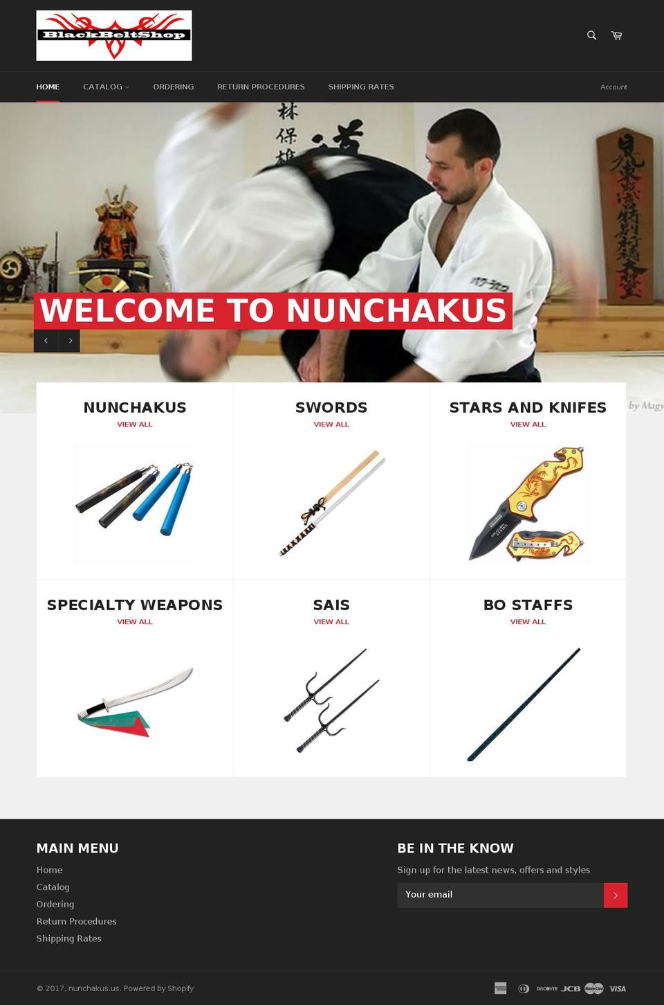 nunchakus.us shopify website screenshot