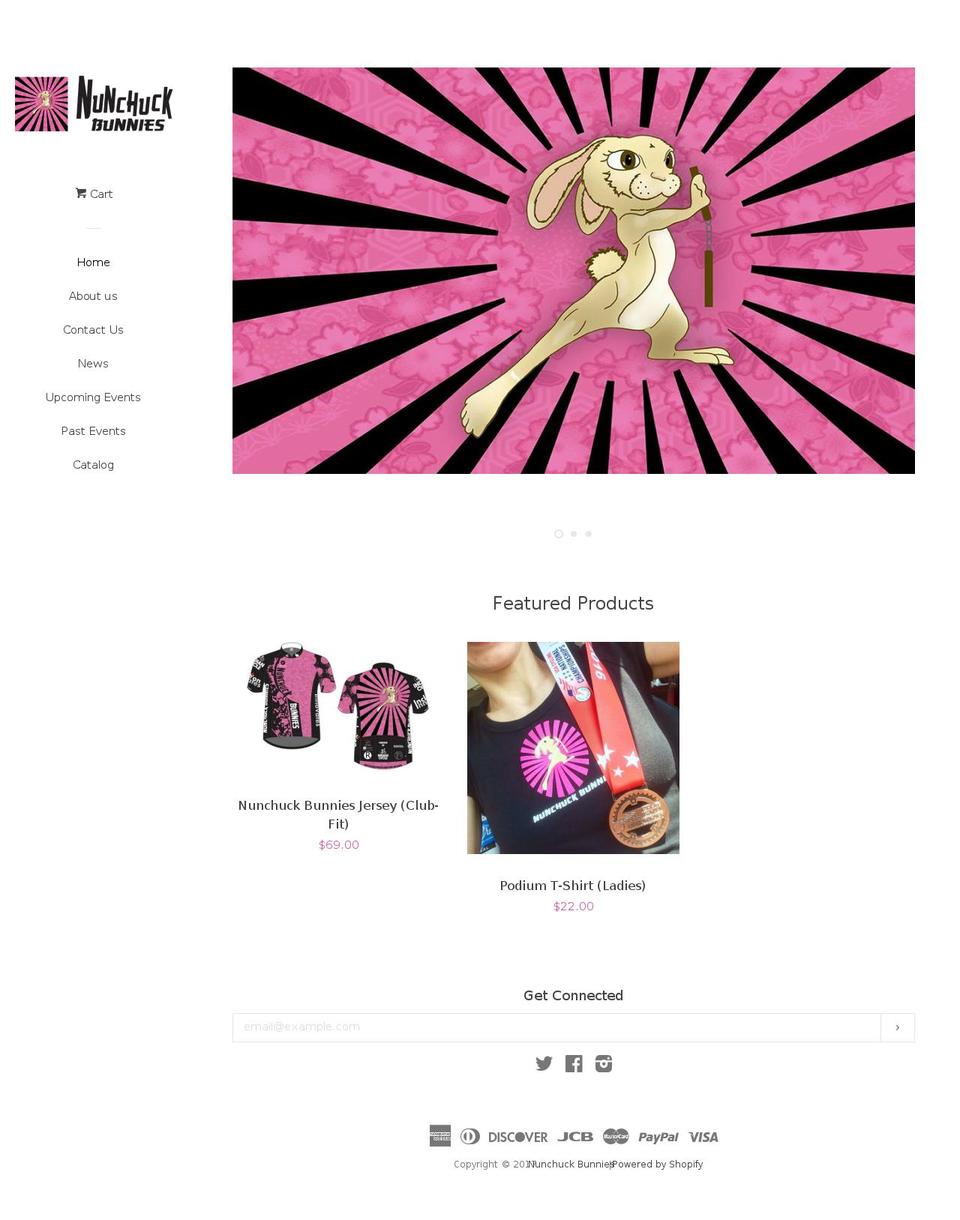 nunchuckbunnies.com shopify website screenshot