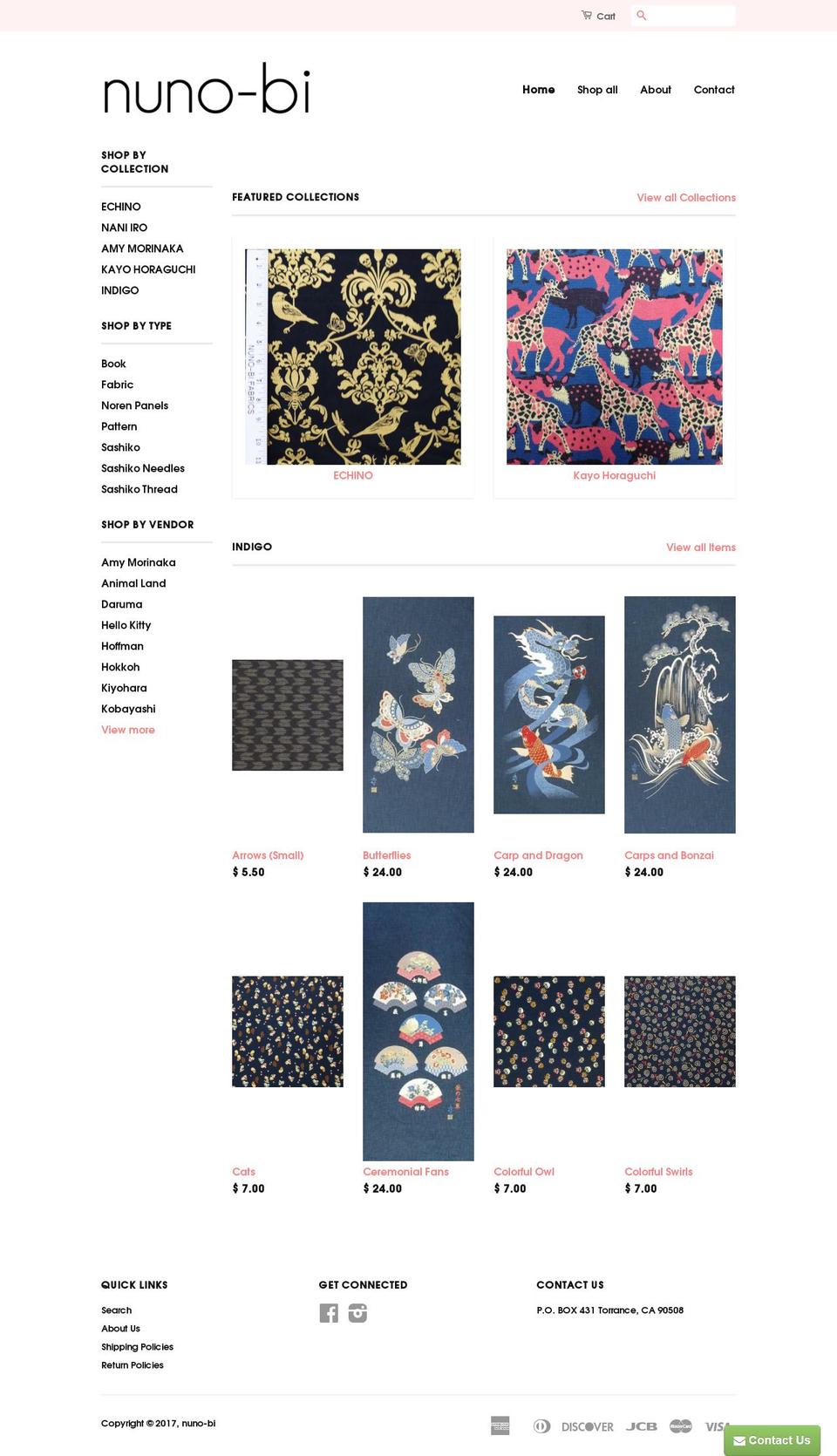 nuno-bi.com shopify website screenshot