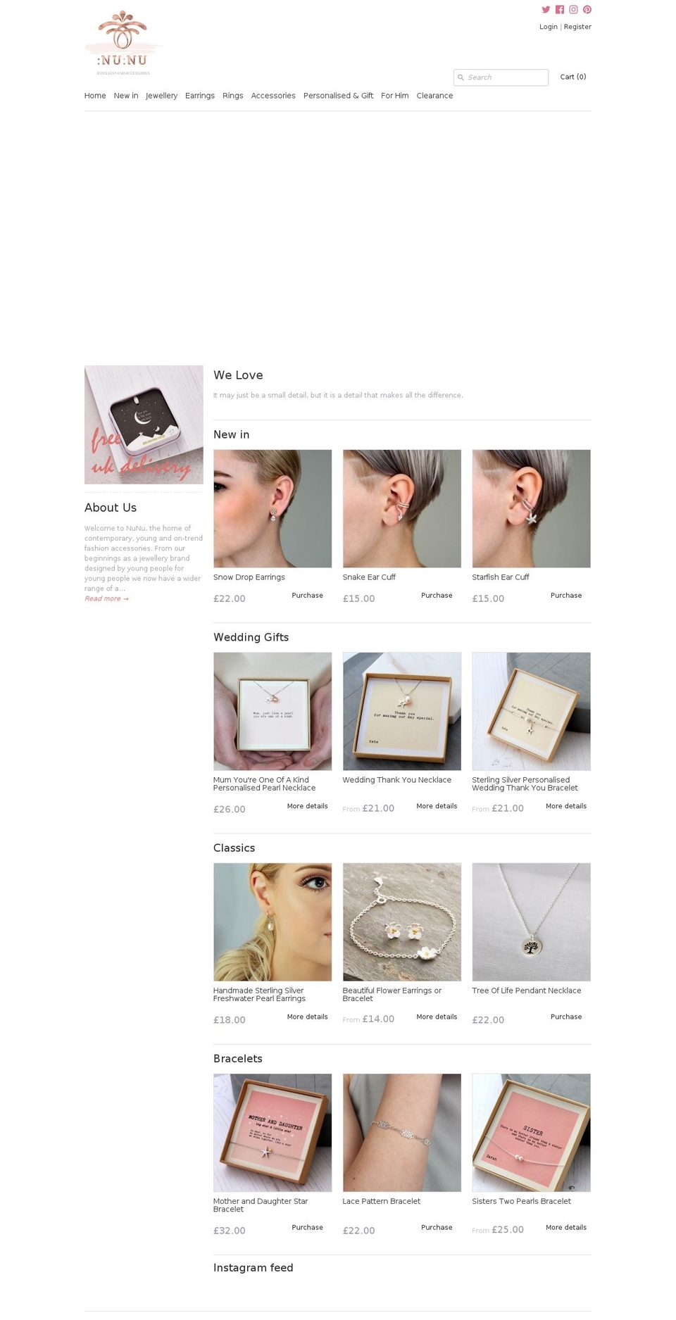 nunu-jewellery.co.uk shopify website screenshot