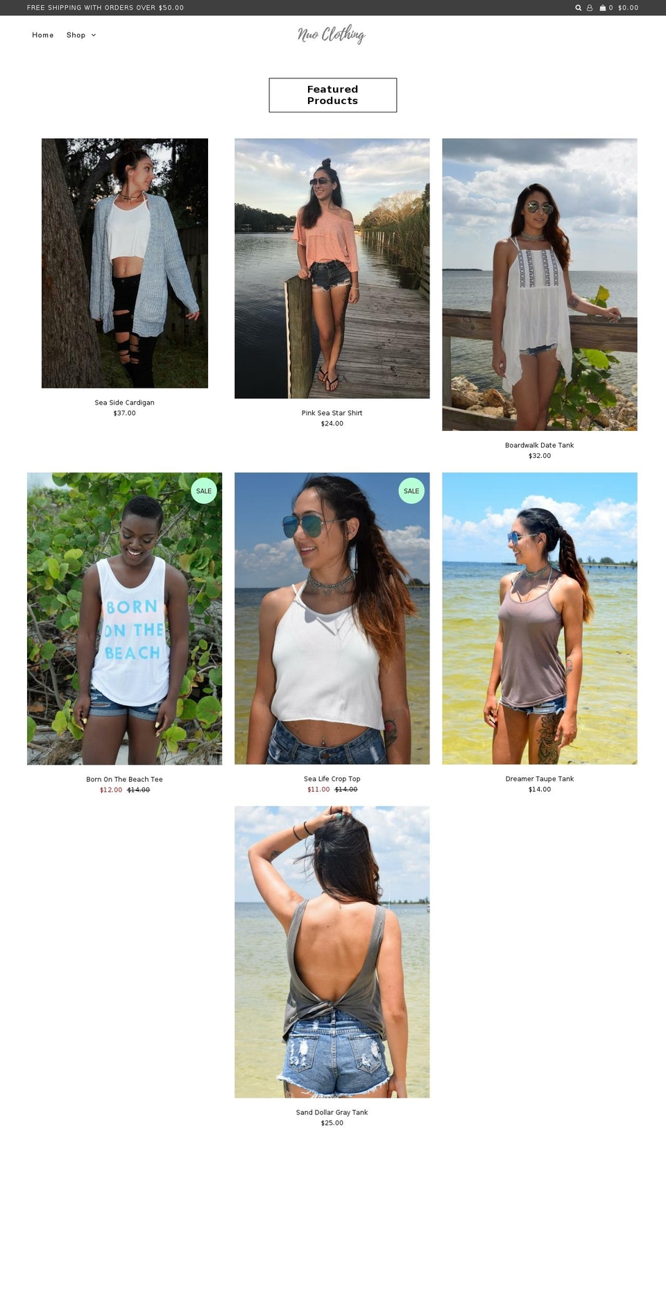 nuoclothing.com — Shopify storefront screenshot