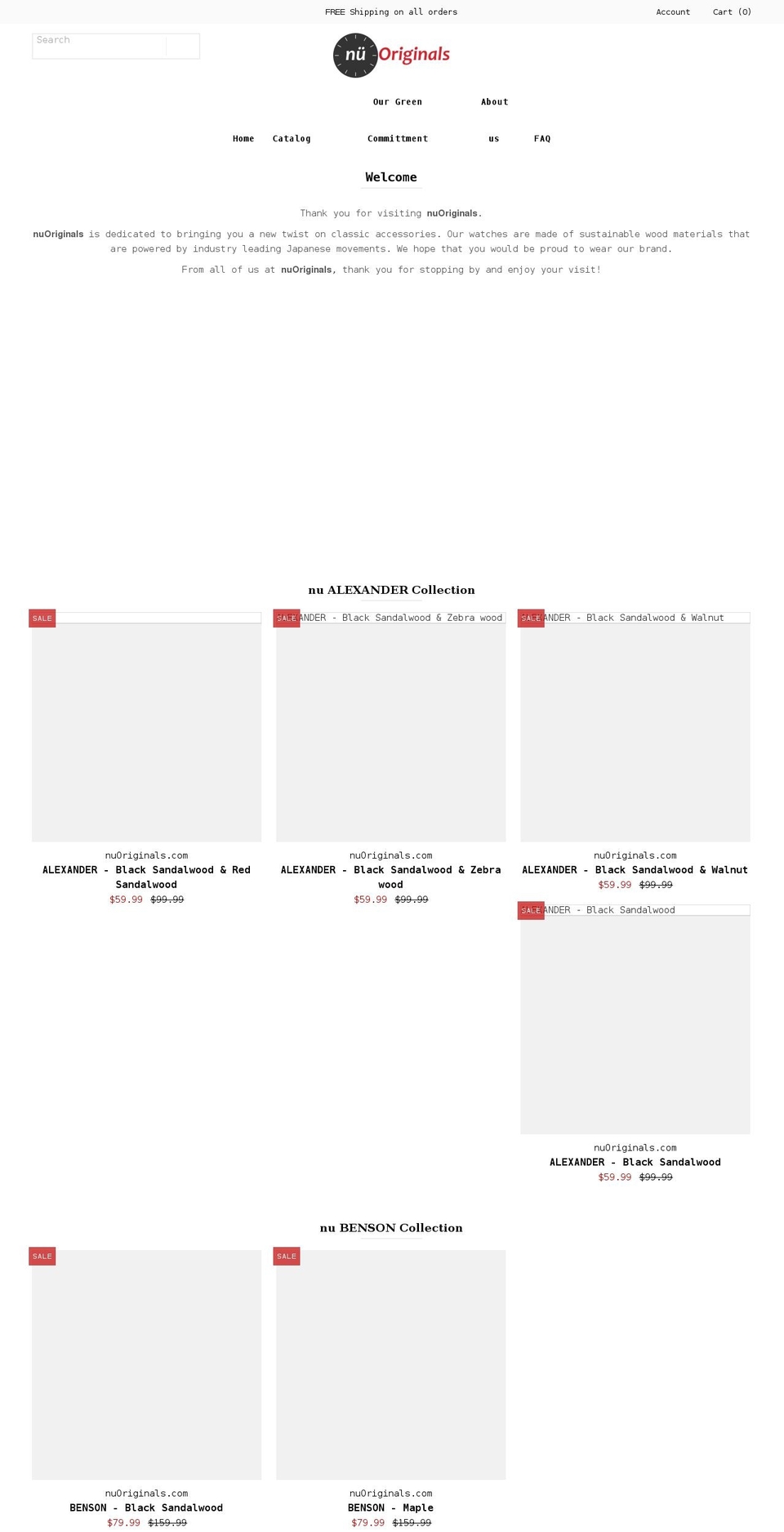 nuoriginals.com shopify website screenshot