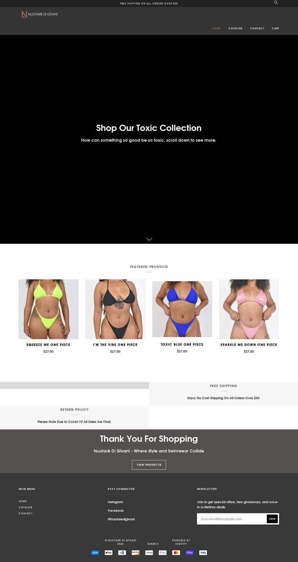 nuotaredigivani.com shopify website screenshot