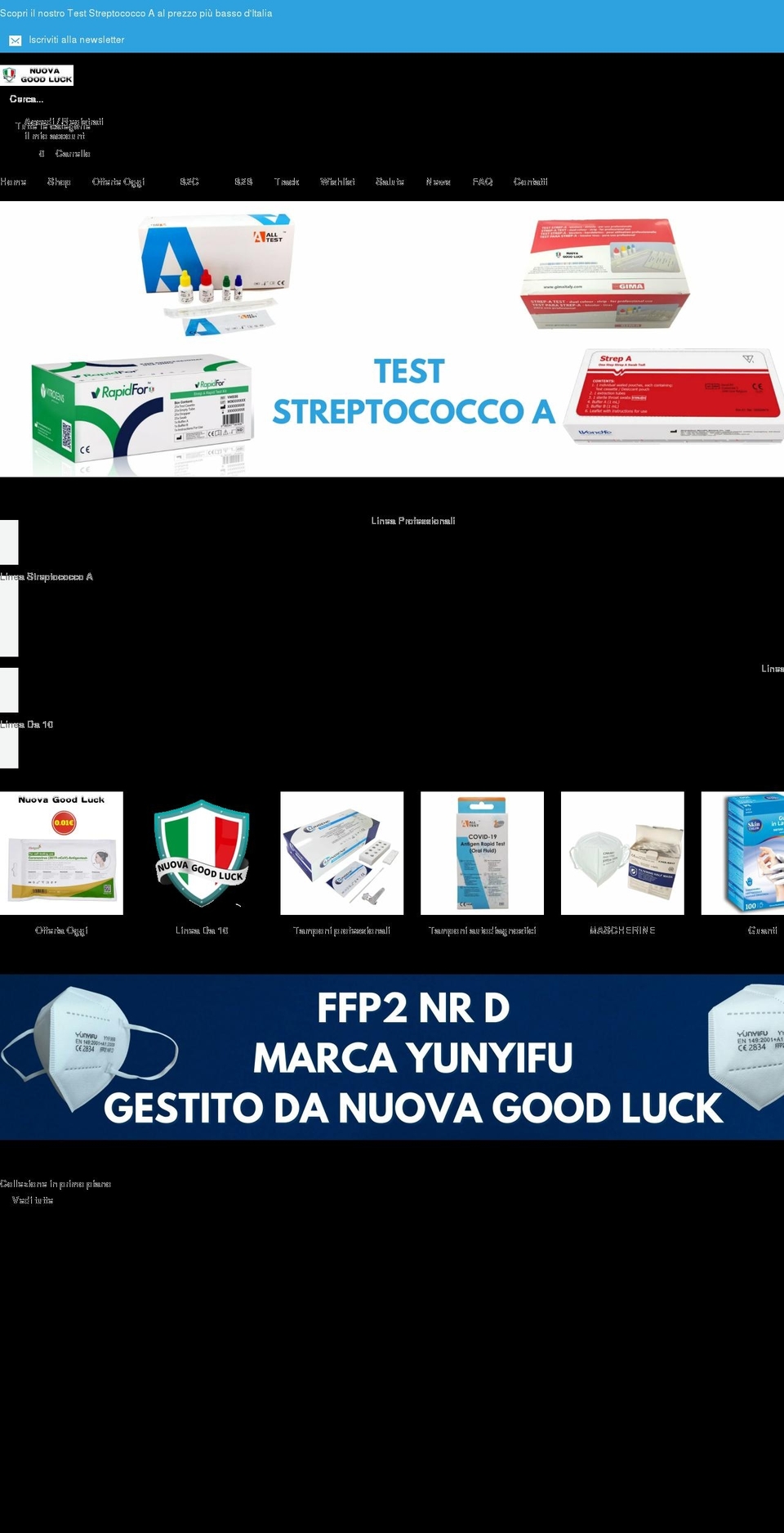 nuovagoodluck.it shopify website screenshot