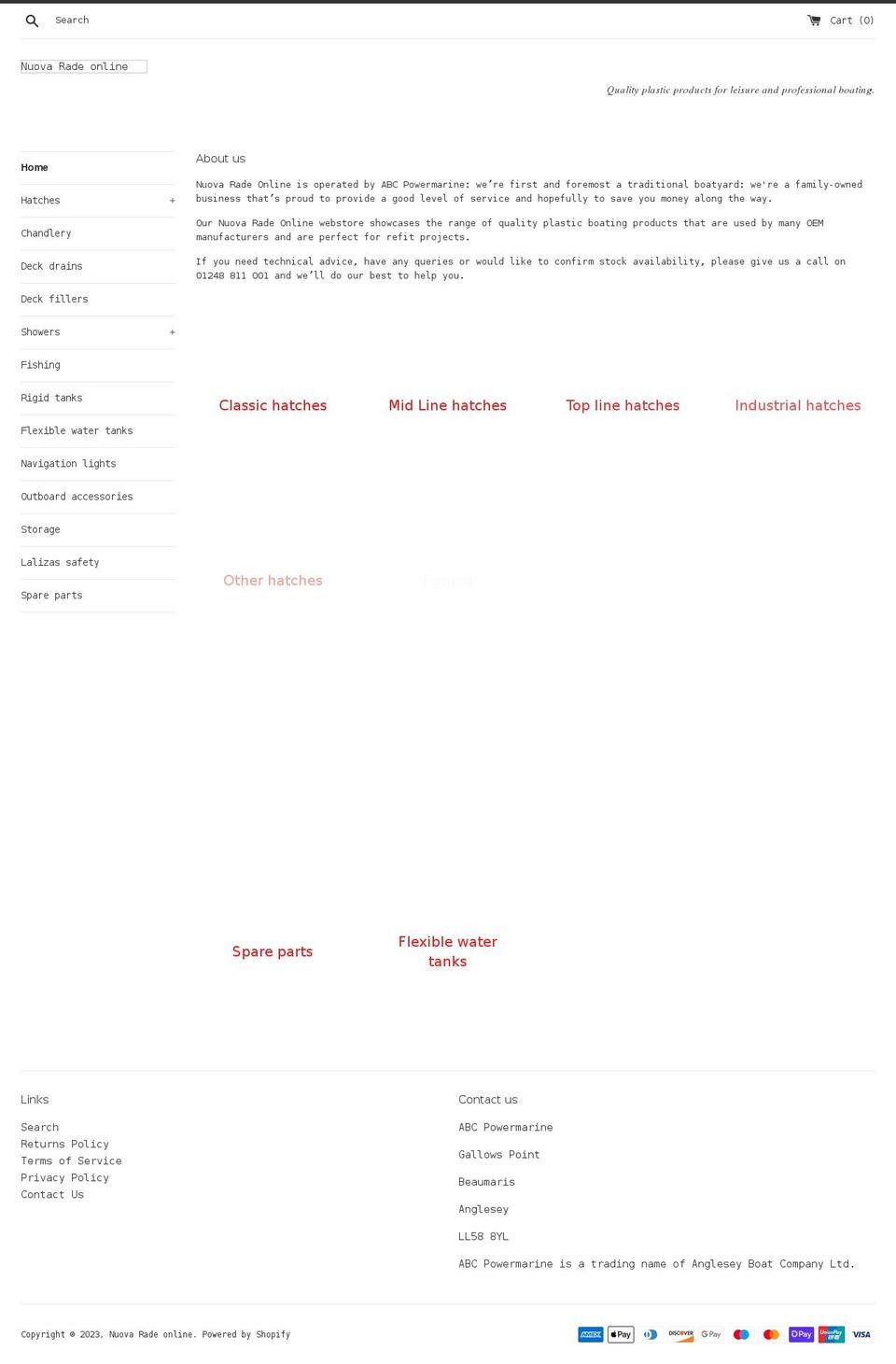 nuovaradeonline.co.uk shopify website screenshot