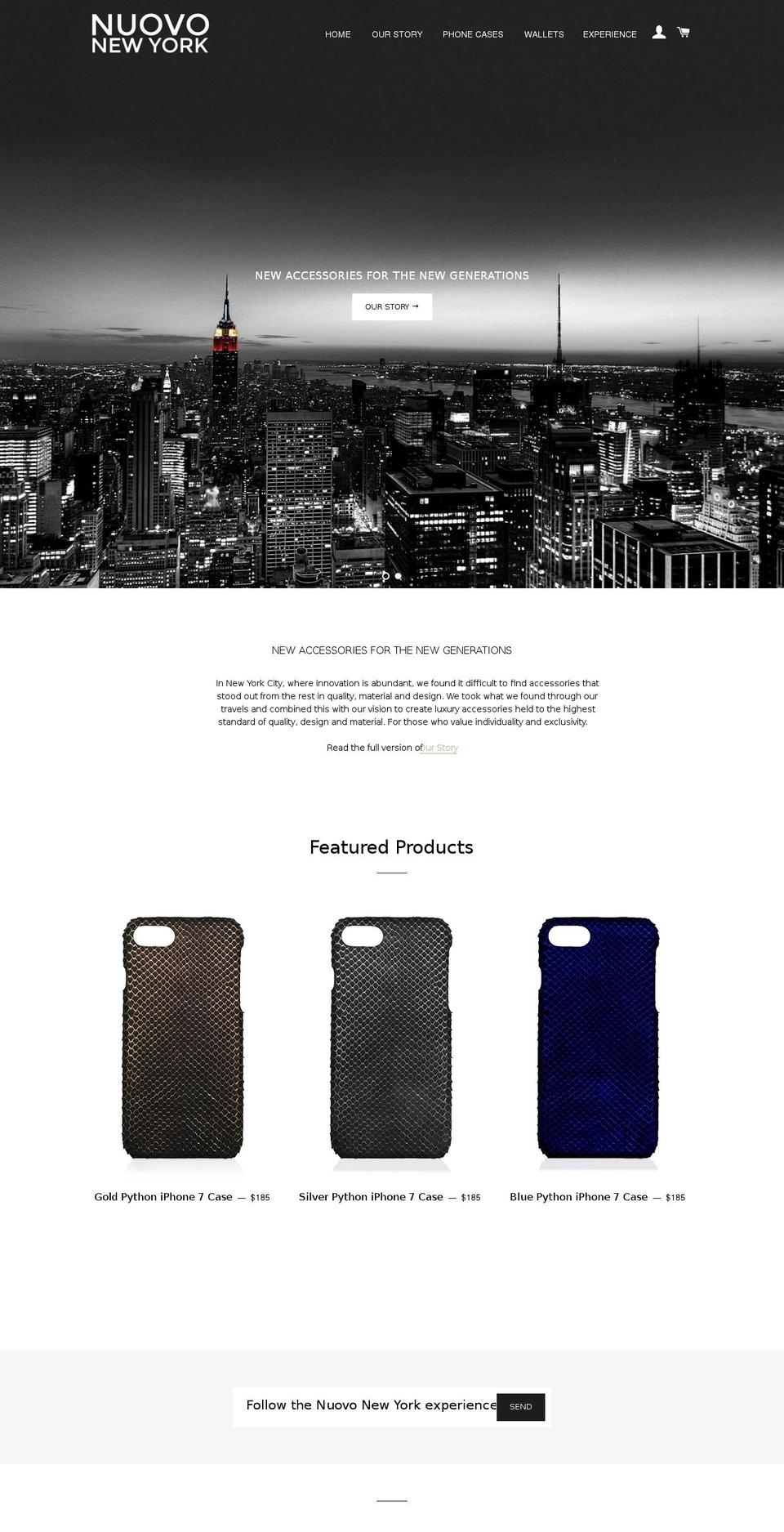 nuovonewyork.com shopify website screenshot