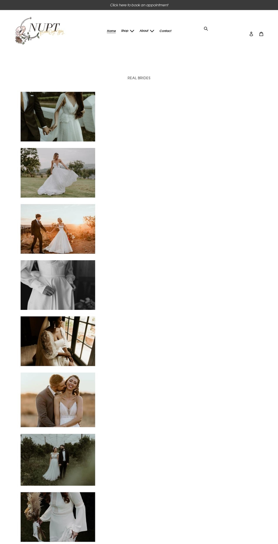 nuptbridal.com shopify website screenshot