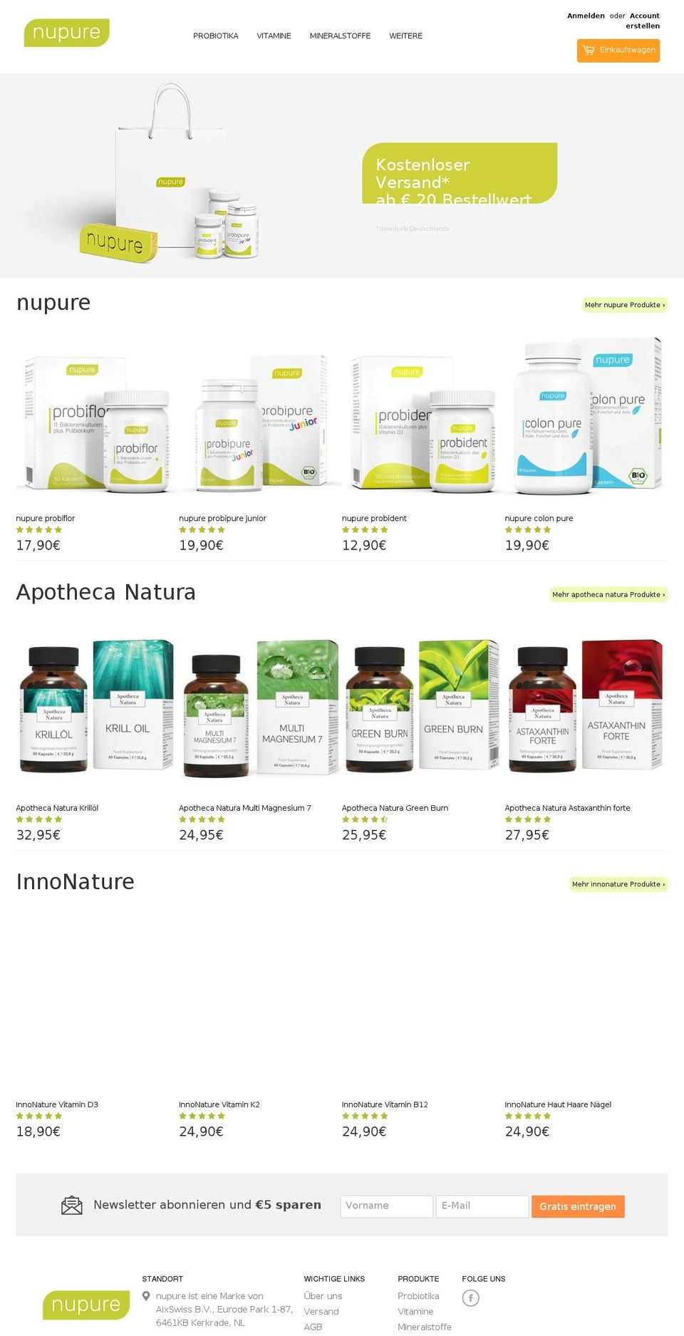 nupureshop.com shopify website screenshot