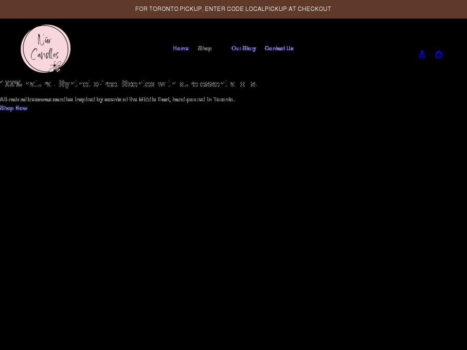 nurcandles.com shopify website screenshot