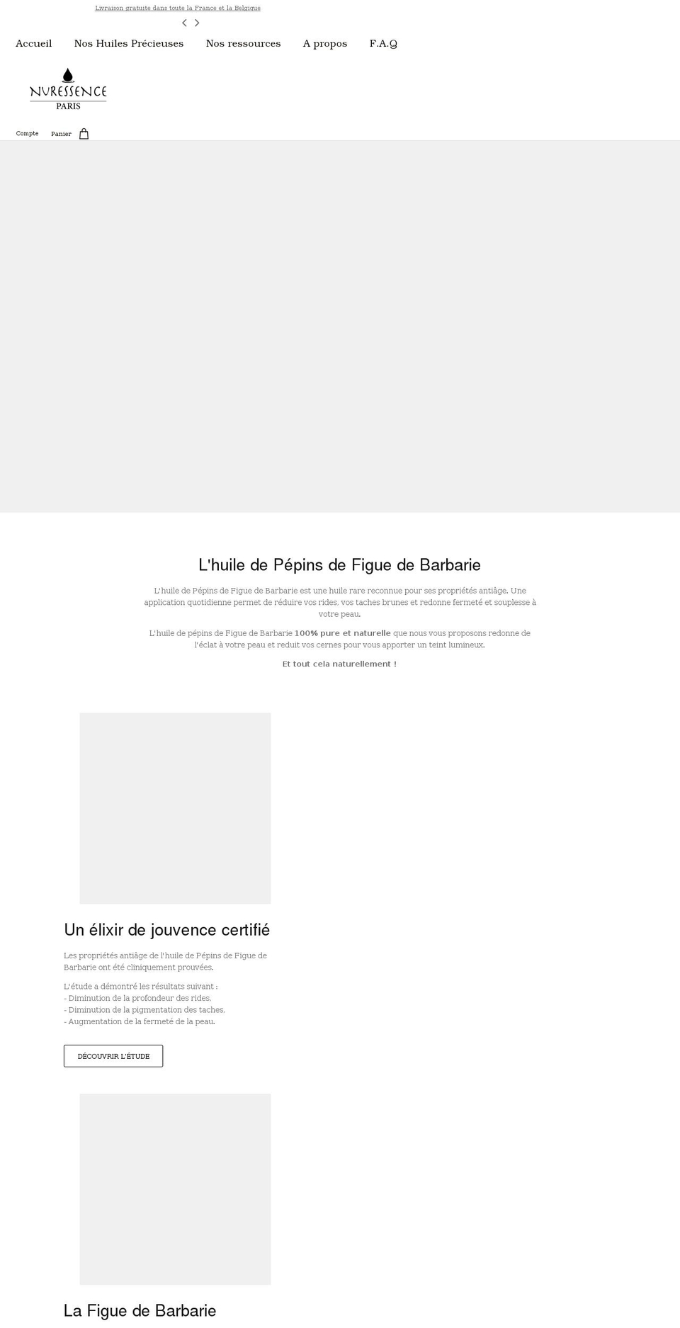 nuressence-paris.com shopify website screenshot