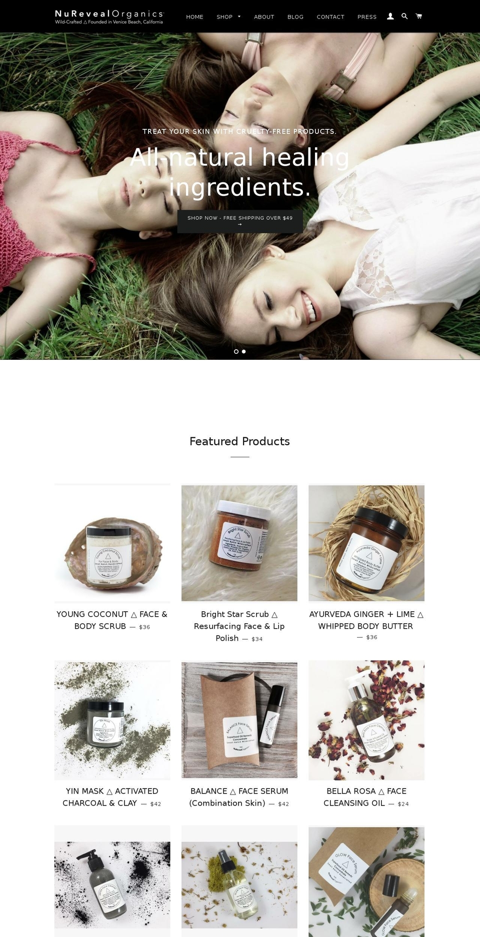 nurevealorganics.com — Shopify storefront screenshot