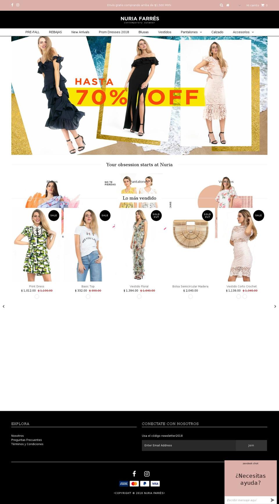 nuriafarres.com.mx shopify website screenshot