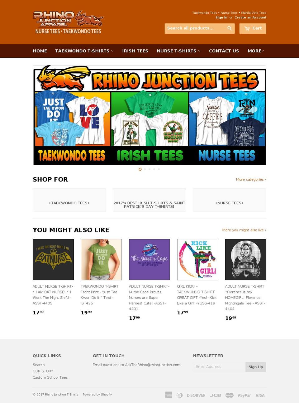 nurse-tee-shirts.com shopify website screenshot