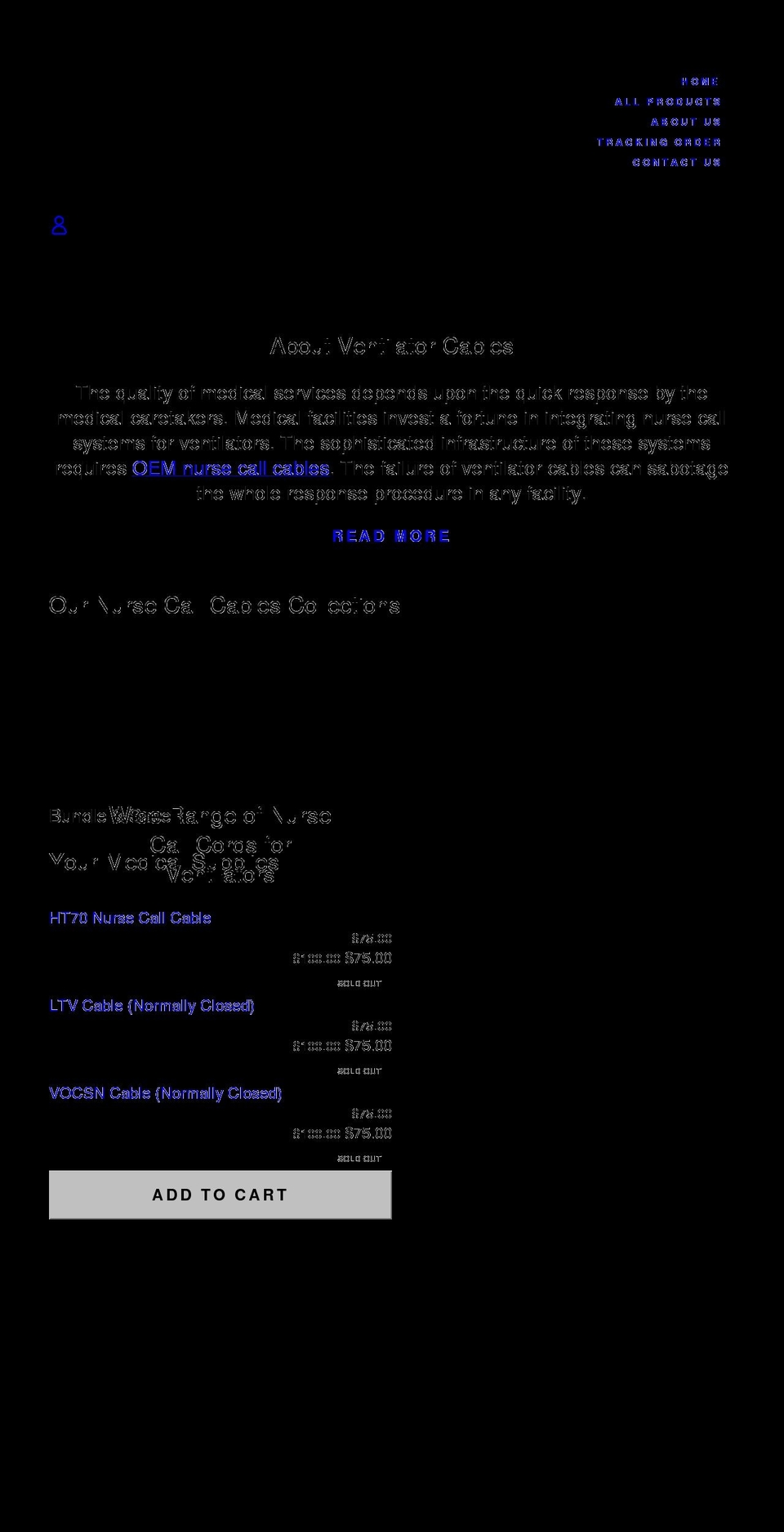 nursecallcables.com shopify website screenshot