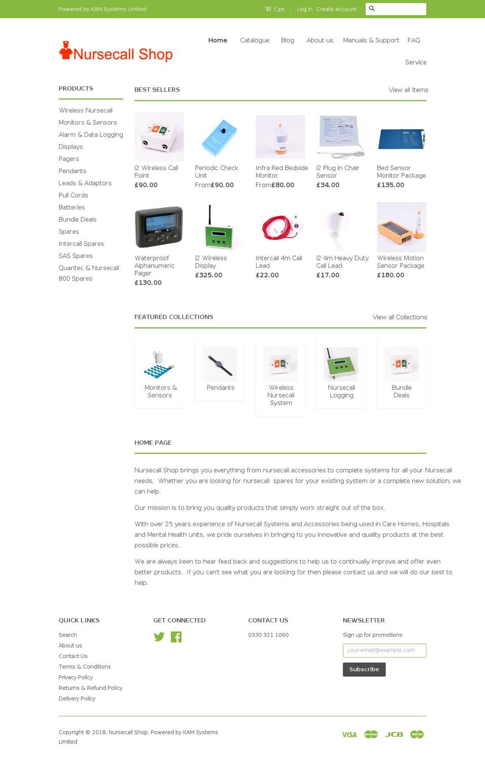 nursecallshop.co.uk shopify website screenshot