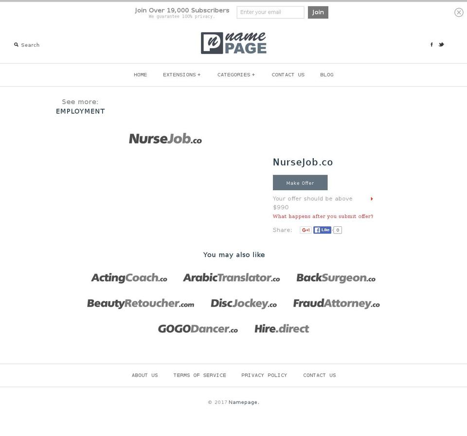 nursejob.co shopify website screenshot