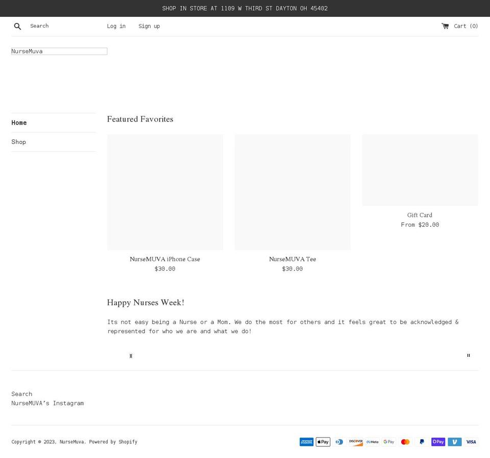 nursemuva.com shopify website screenshot
