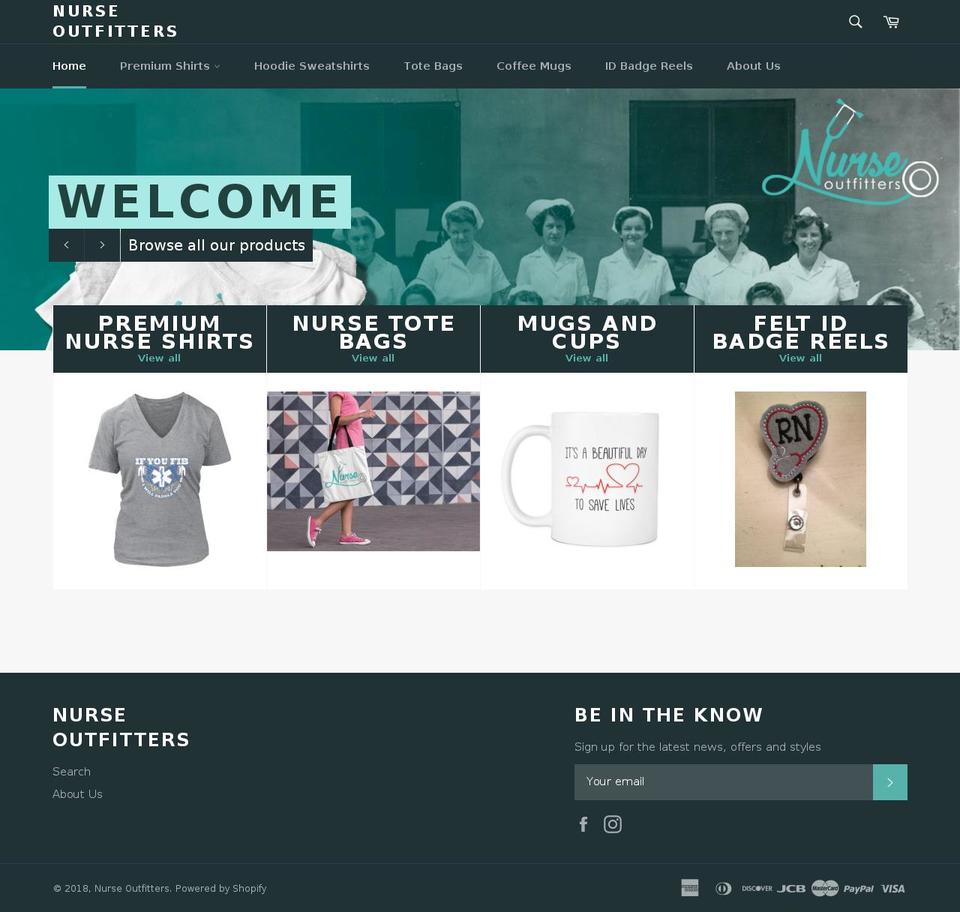 nurseoutfitters.com — Shopify storefront screenshot