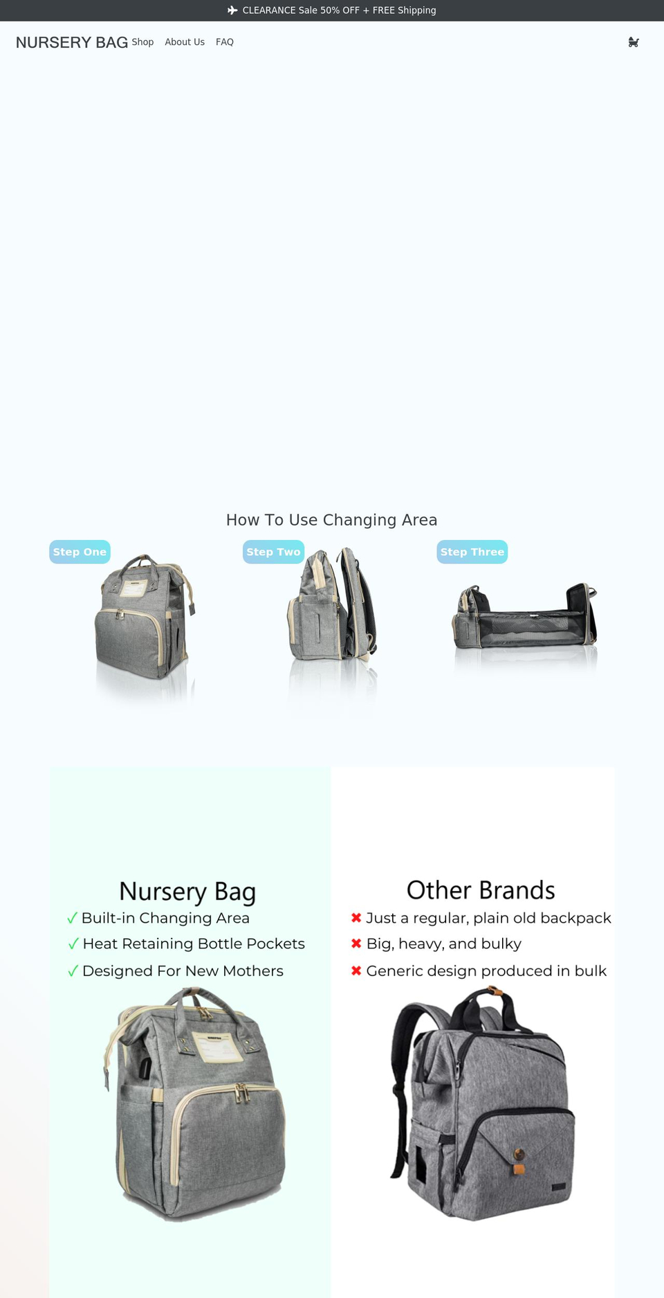 nurserybag.com shopify website screenshot