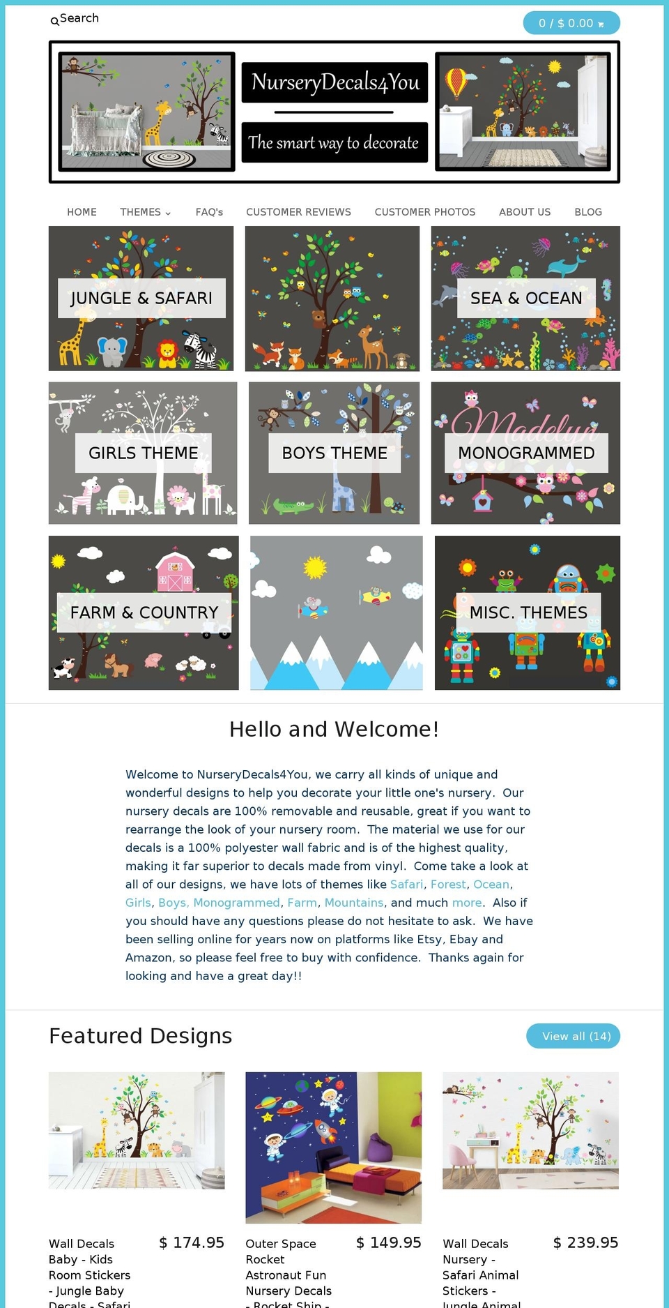 nurserydecals4you.com shopify website screenshot