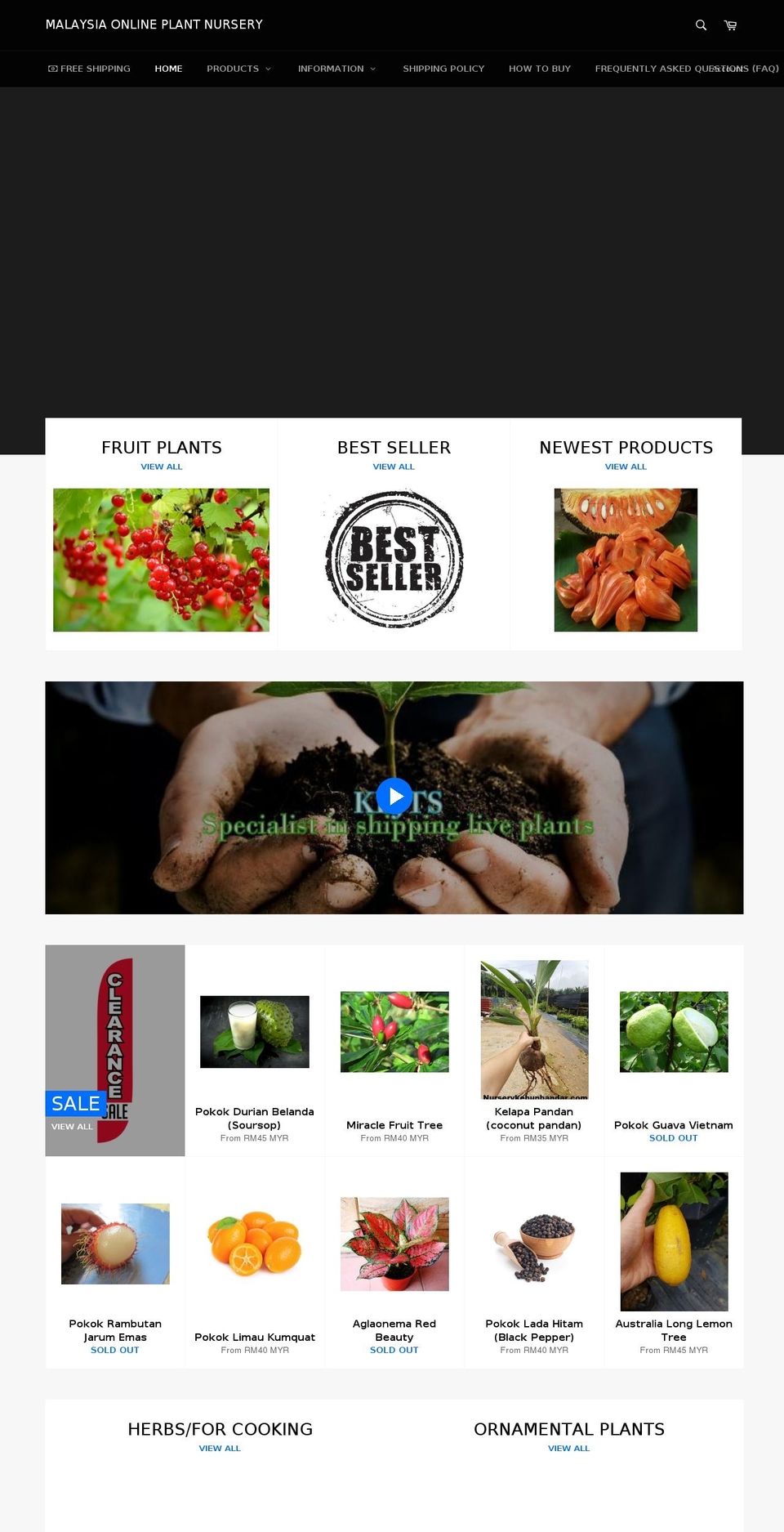 nurserykebunbandar.com shopify website screenshot