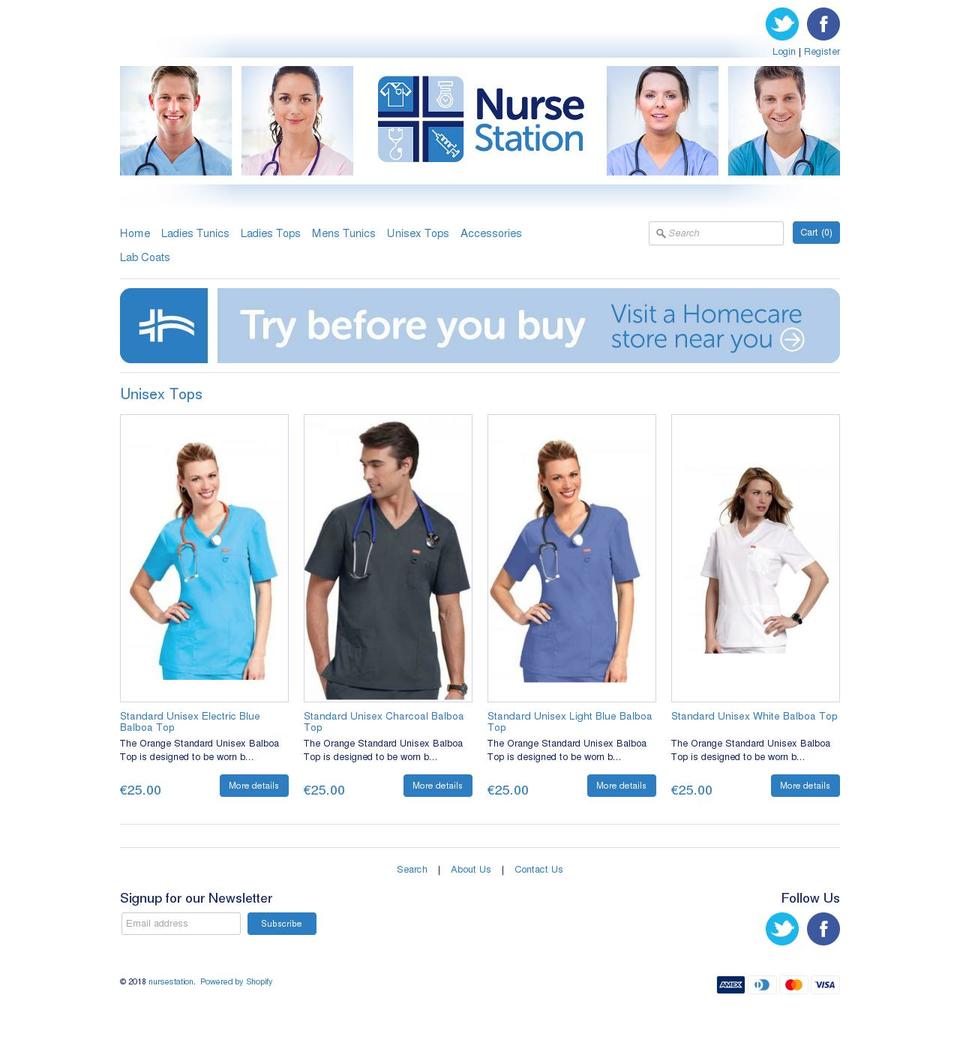 nursestation.ie shopify website screenshot