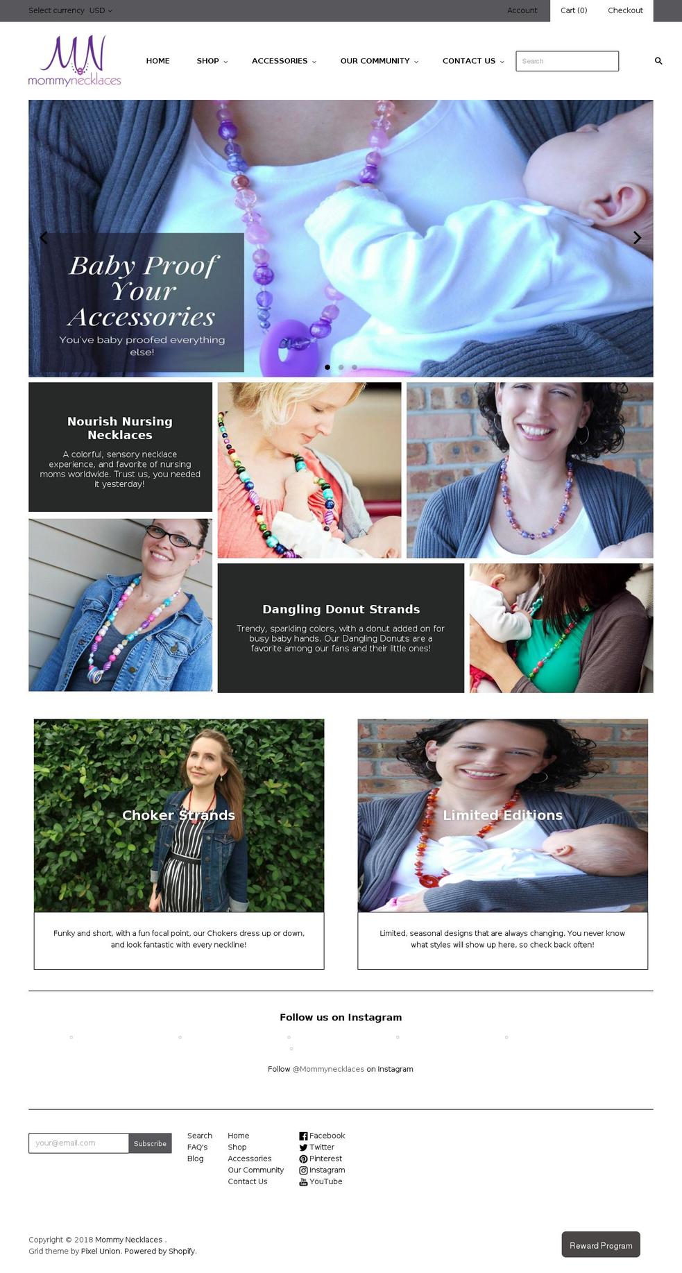 nursing-necklaces.com — Shopify storefront screenshot